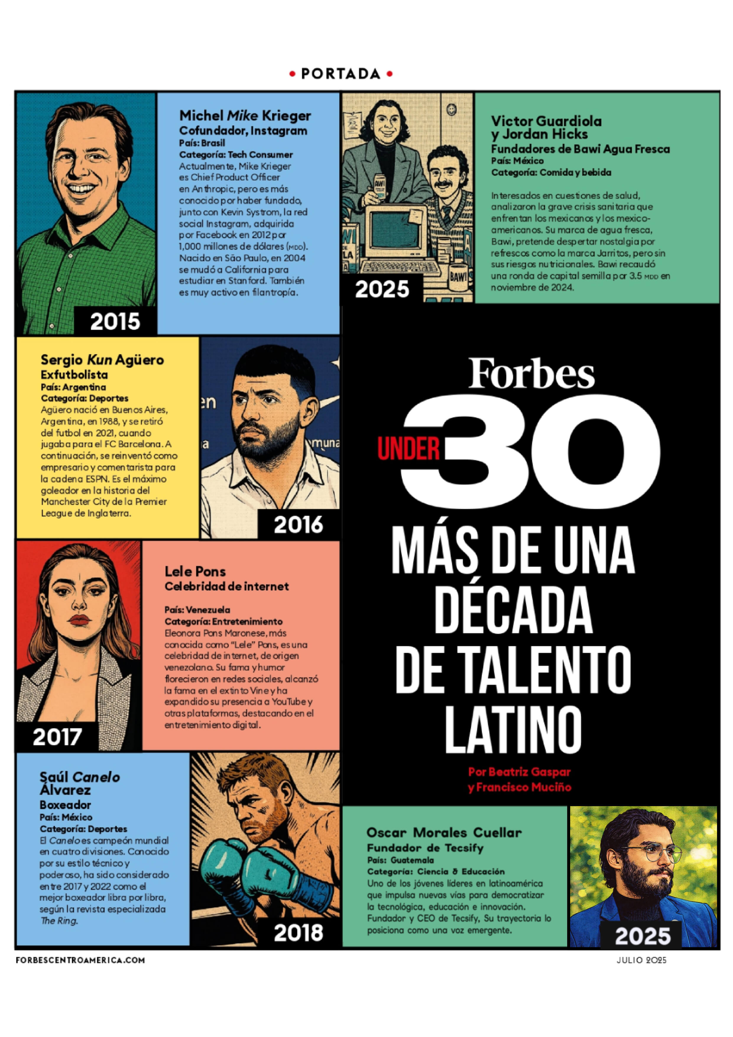 Portada de Forbes 30 Under 30 con Oscar Morales Cuellar en la narrativa del talento latinoamericano