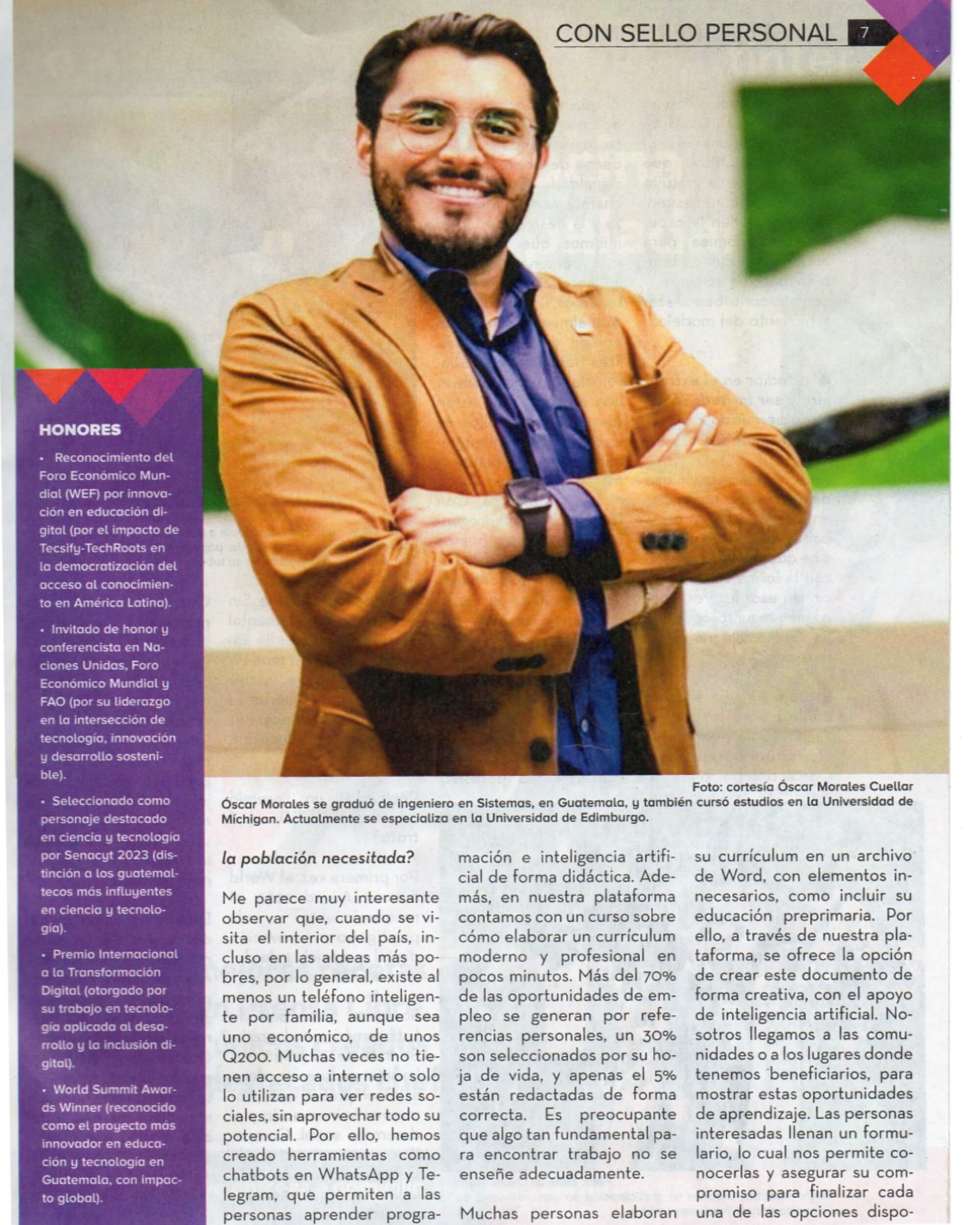 Oscar Morales Cuellar en una de sus primeras piezas editoriales sobre innovación y liderazgo